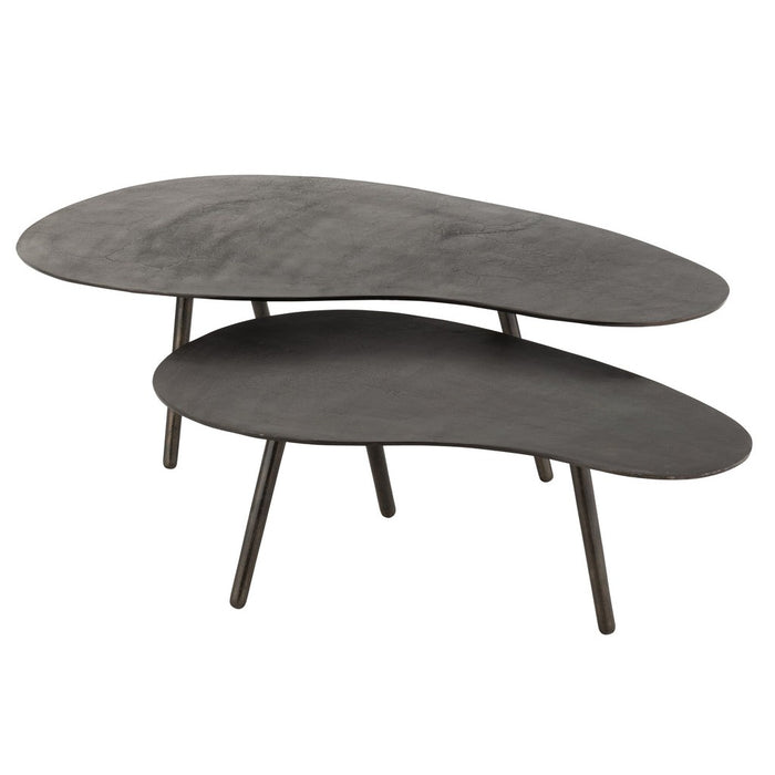 J-Line Salontafel Druppel aluminium/ijzer zwart large-Salontafels-J-Line