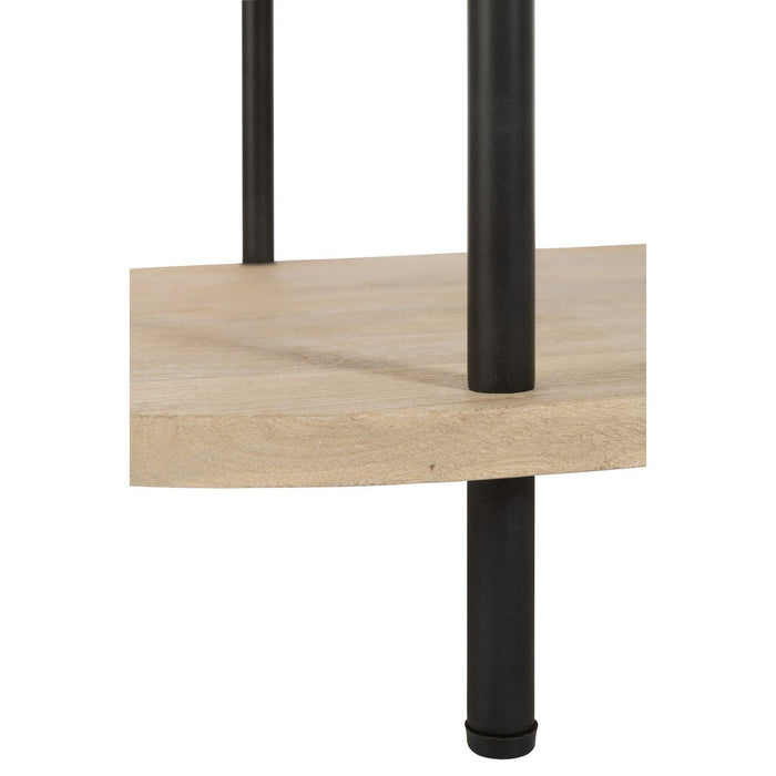 J-Line Salontafel Eli 2planken mango hout/staal naturel/grijs-Salontafels-J-Line