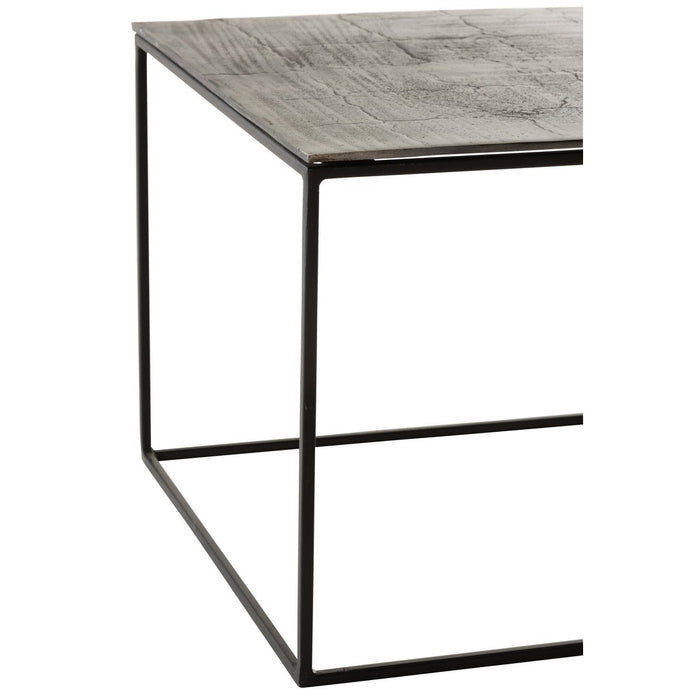 J-Line Salontafel Rechthoekig oxidize aluminium/ijzer antiek zwart/groen-Salontafels-J-Line