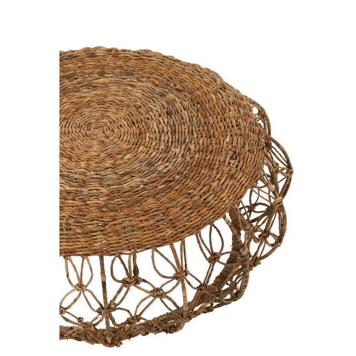 J-Line Salontafel Schotel metaal/bananenblad naturel-Salontafels-J-Line