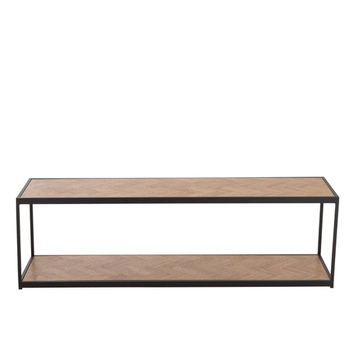 J-Line Salontafel Zigzag rechthoek hout/metaal naturel/zwart-Salontafels-J-Line