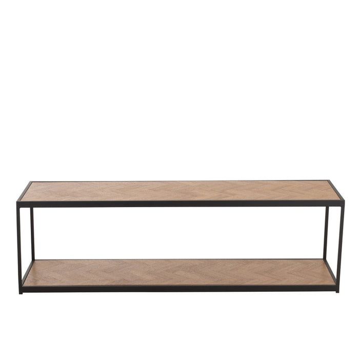 J-Line Salontafel Zigzag rechthoek hout/metaal naturel/zwart-Salontafels-J-Line