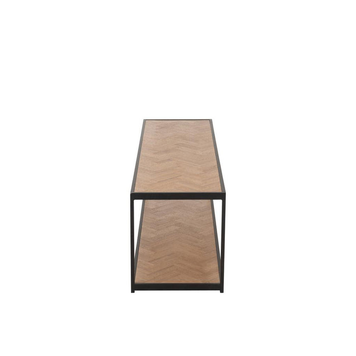 J-Line Salontafel Zigzag rechthoek hout/metaal naturel/zwart-Salontafels-J-Line