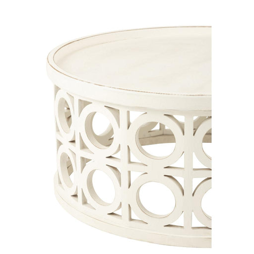 J-Line Salontafel gekerfd sparhout/mdf wit-Salontafels-J-Line