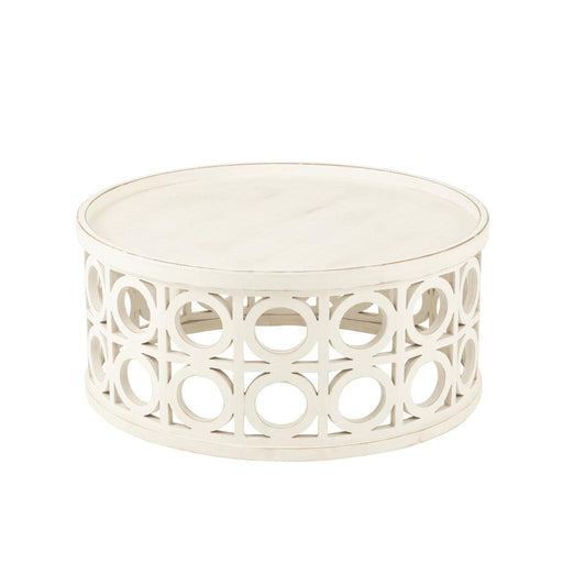 J-Line Salontafel gekerfd sparhout/mdf wit-Salontafels-J-Line