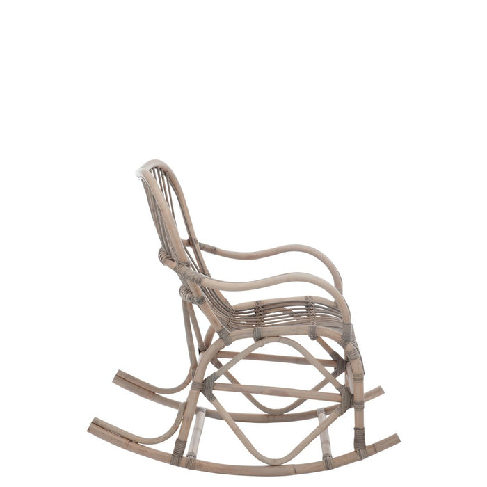 J-Line Schommelstoel Rotan grijs-Eetkamerstoelen-J-Line