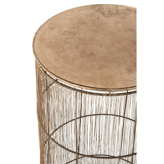 J-Line Set Van 2 bijzettafels manden hoog antiek bruin-Bijzettafels-J-Line