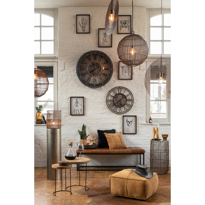 J-Line Set Van 2 bijzettafels manden hoog antiek bruin-Bijzettafels-J-Line