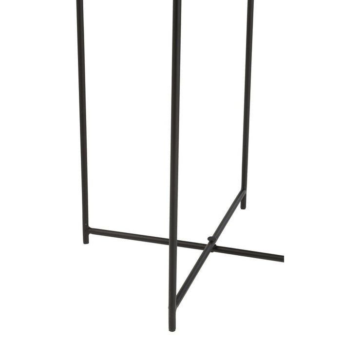 J-Line Set Van 2 bijzettafels rond ijzer/mangohout bruin/zwart-Bijzettafels-J-Line