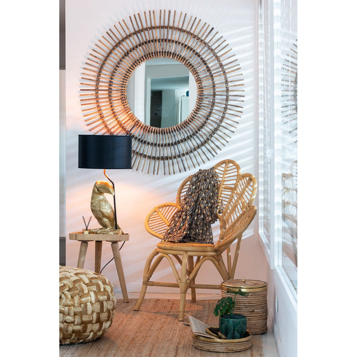 J-Line Set Van 2 bijzettafels rond tripod rotan naturel-Bijzettafels-J-Line