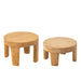 J-Line Set Van 2 tafel rond teak hout naturel-Bijzettafels-J-Line