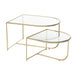 J-Line Set Van 2 tafels porte metaal/glas goud-Bijzettafels-J-Line