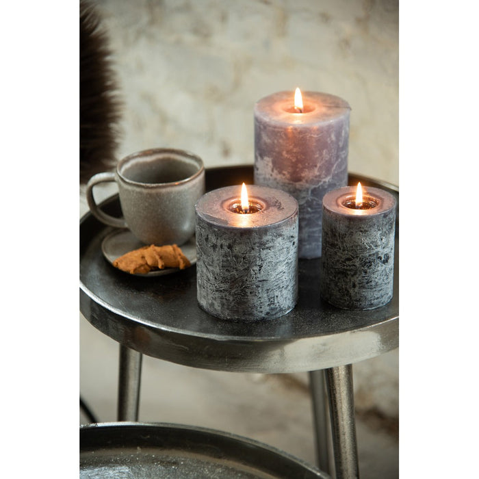 J-Line Set Van 3 bijzettafels plateau recht rond metaal donker grijs-Bijzettafels-J-Line