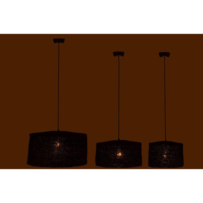 J-Line Set Van 3 hangende lamp moonj gras zwart-Hanglampen-J-Line