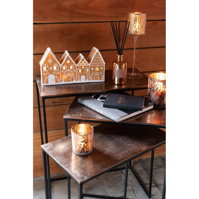 J-Line Set Van drie bijzettafel rechthoek aluminium roest-Bijzettafels-J-Line