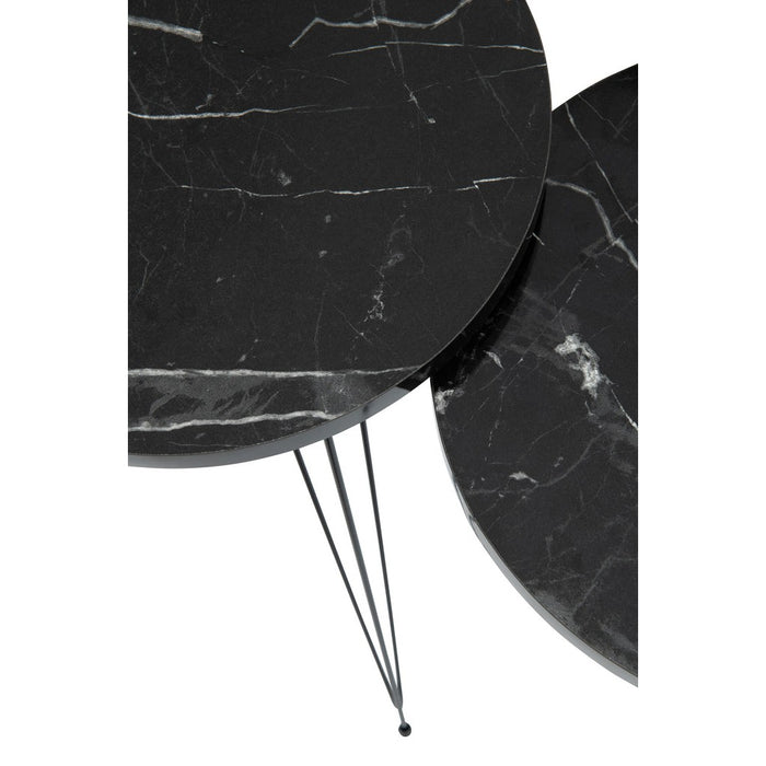 J-Line Set Van drie bijzettafels pb/metaal zwart-Bijzettafels-J-Line