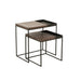 J-Line Set Van twee bijzettafel metaal brons/zwart-Bijzettafels-J-Line