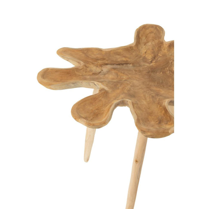 J-Line Set Van twee bijzettafel splash teak hout naturel-Bijzettafels-J-Line