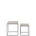 J-Line Set Van twee bijzettafels vierkant aluminium/ijzer zilver/zwart-Bijzettafels-J-Line