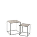 J-Line Set Van twee bijzettafels vierkant aluminium/ijzer zilver/zwart-Bijzettafels-J-Line