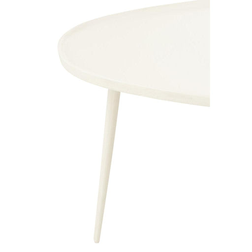 J-Line Set Van twee bijzettafels vinta aluminium wit-Bijzettafels-J-Line