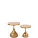 J-Line Set van 2 bijzettafels druppel metaal goud-Bijzettafels-J-Line