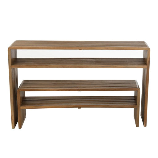 J-Line Set van 2 console met schap gerecycleerd teak naturel-Consoletafels-J-Line