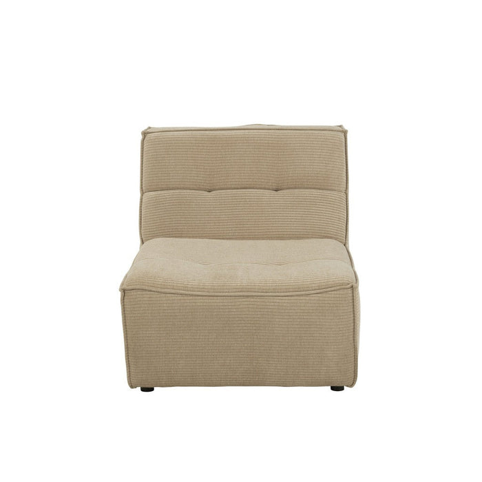 J-Line Sofa Grid populierenhout/schuim donker beige-1-Zitsbanken-J-Line