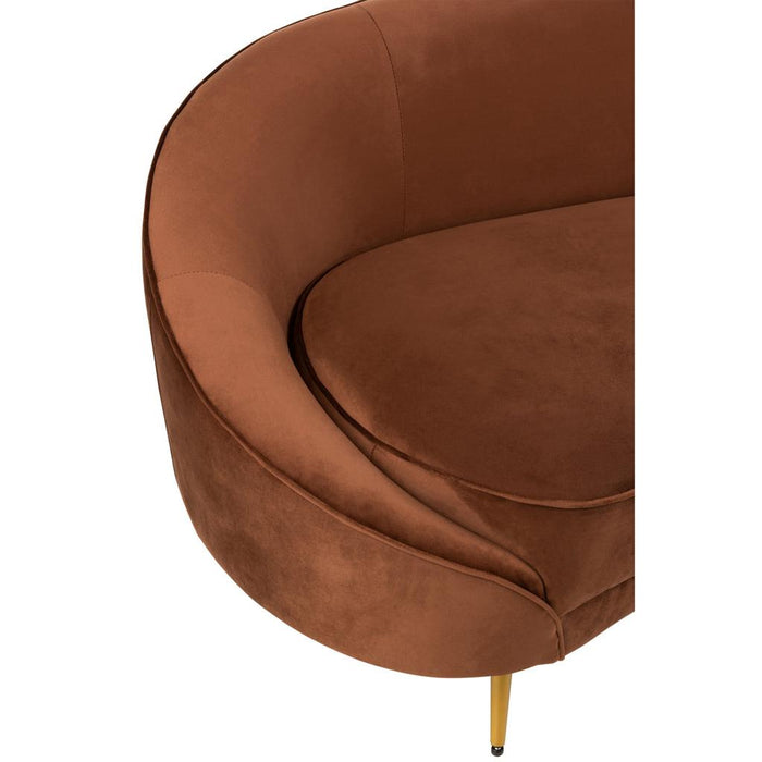 J-Line Sofa elisabeth textiel/metaal bruin-2-Zitsbanken-J-Line