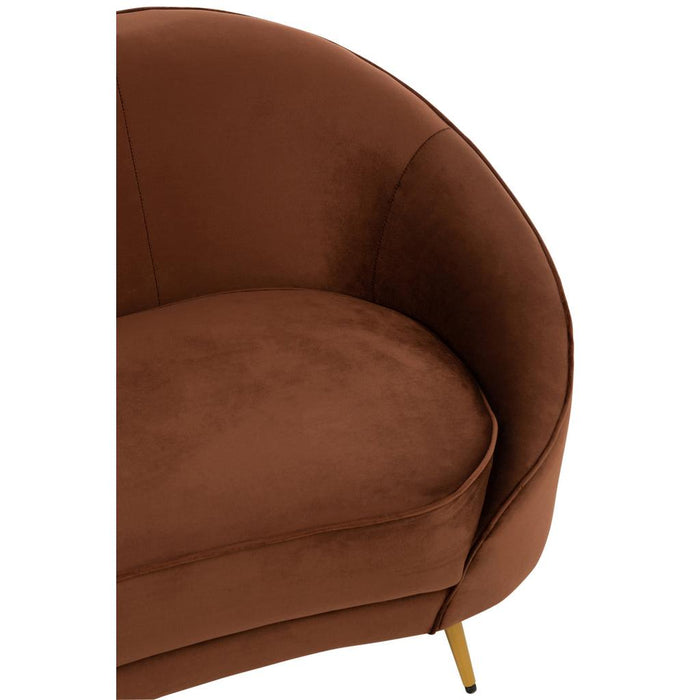 J-Line Sofa elisabeth textiel/metaal bruin-2-Zitsbanken-J-Line