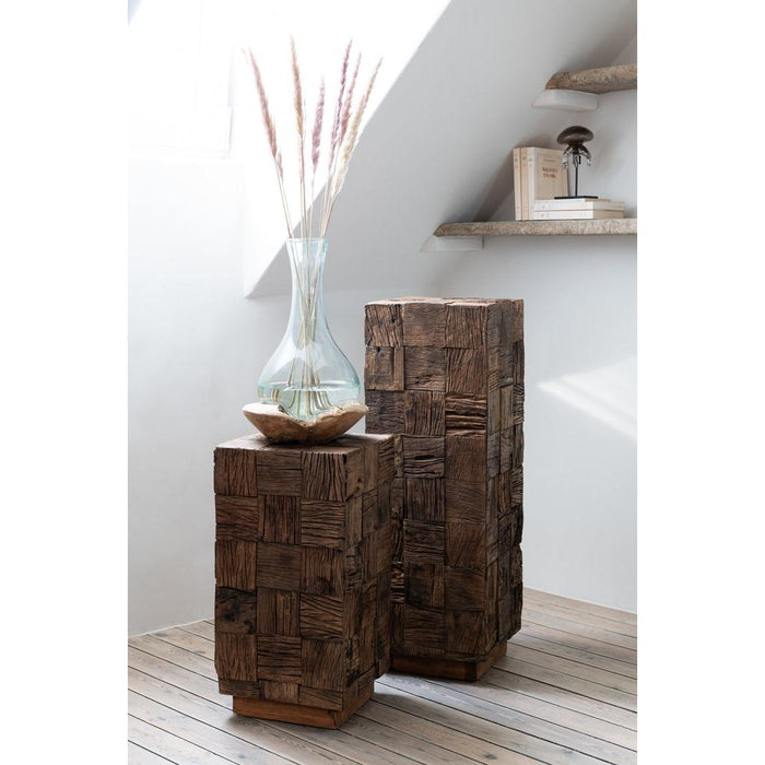 J-Line Sokkel Hout naturel medium-Bijzettafels-J-Line