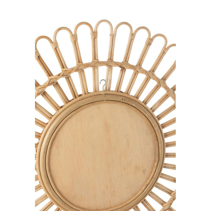 J-Line Spiegel Ellen rond rotan naturel small-Spiegels-J-Line