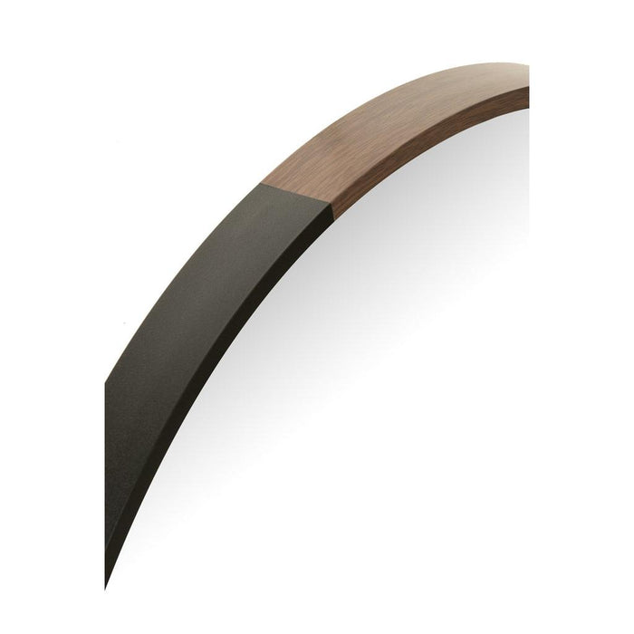 J-Line Spiegel Rond metaal/hout zwart small-Spiegels-J-Line