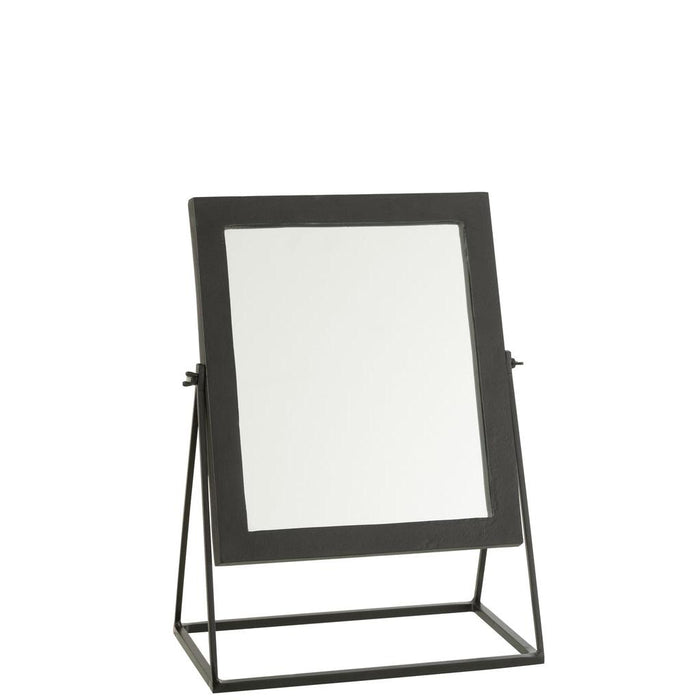J-Line Spiegel Vierkant op voet metaal zwart-Spiegels-J-Line