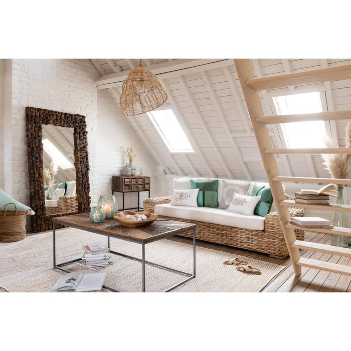 J-Line Spiegel syma gerecycleerd hout/spiegel naturel large-Spiegels-J-Line