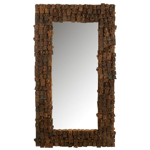 J-Line Spiegel syma gerecycleerd hout/spiegel naturel large-Spiegels-J-Line