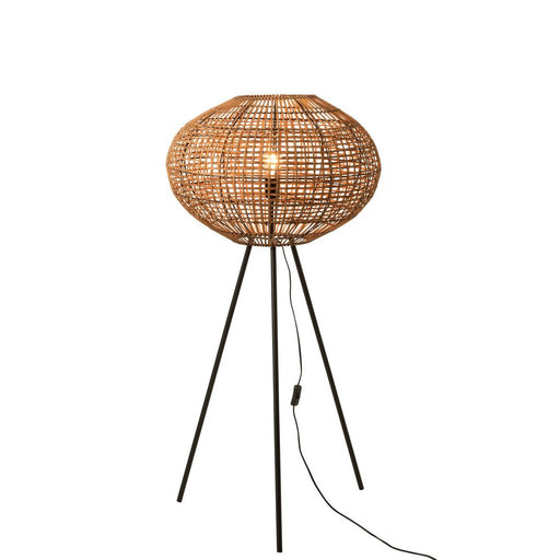 J-Line Staanlamp Driepoot rattan/metaal bruin/zwart small-Vloerlampen-J-Line