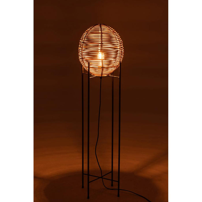 J-Line Staanlamp Op frame metaal/rattan naturel-Vloerlampen-J-Line