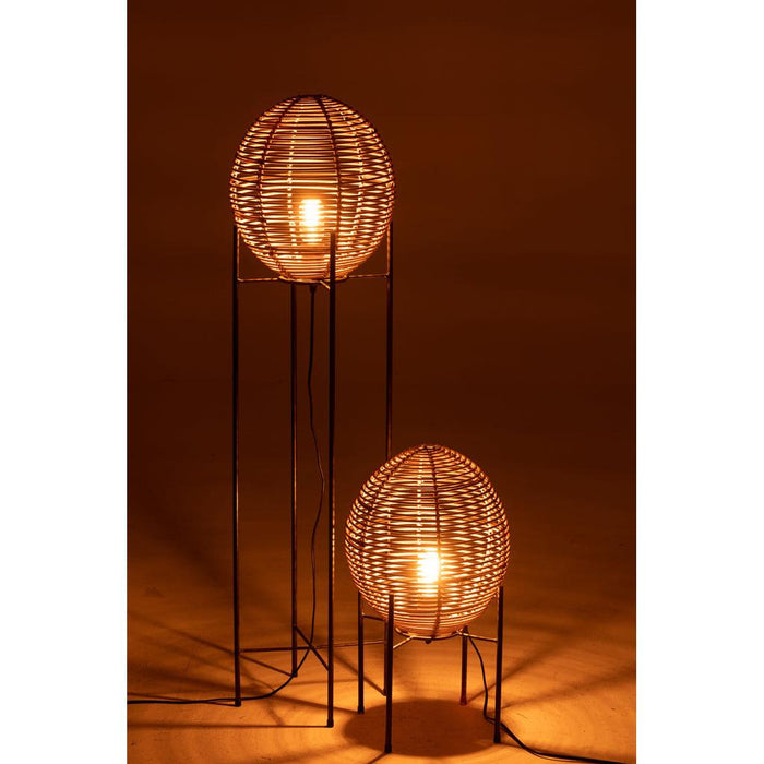 J-Line Staanlamp Op frame metaal/rattan naturel-Vloerlampen-J-Line