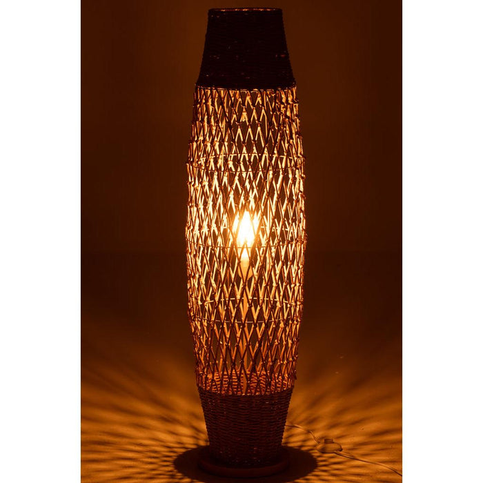 J-Line Staanlamp metaal getwist donker naturel-Vloerlampen-J-Line