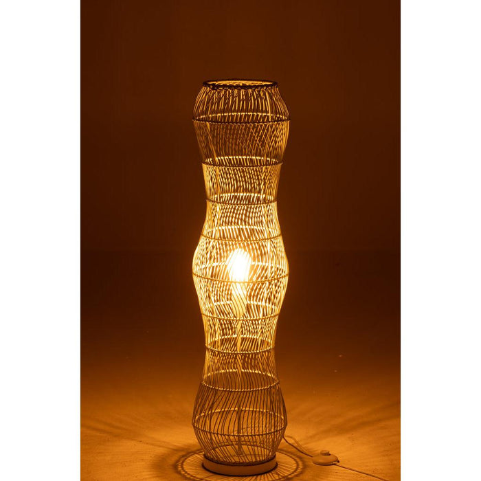 J-Line Staanlamp rotan metaal getwist groen-Vloerlampen-J-Line