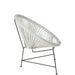 J-Line Stoel Acapulco metaal/rotan wit-Eetkamerstoelen-J-Line
