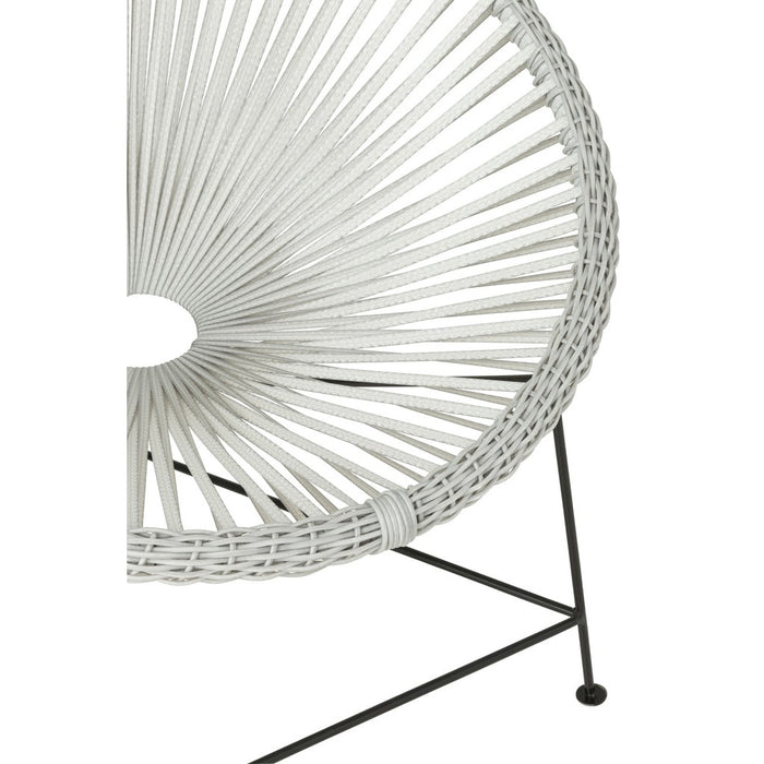 J-Line Stoel Acapulco metaal/rotan wit-Eetkamerstoelen-J-Line