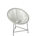 J-Line Stoel Acapulco metaal/rotan wit-Eetkamerstoelen-J-Line