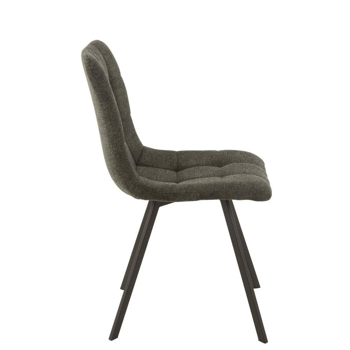 J-Line Stoel Babette textiel/metaal donker grijs-Eetkamerstoelen-J-Line