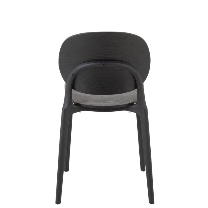 J-Line Stoel Basic polyester/veneer zwart-Eetkamerstoelen-J-Line
