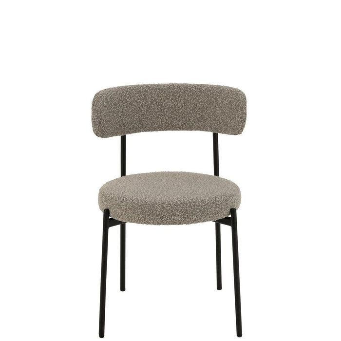 J-Line Stoel Boucle multiplex/polyester grijs/zwart-Eetkamerstoelen-J-Line