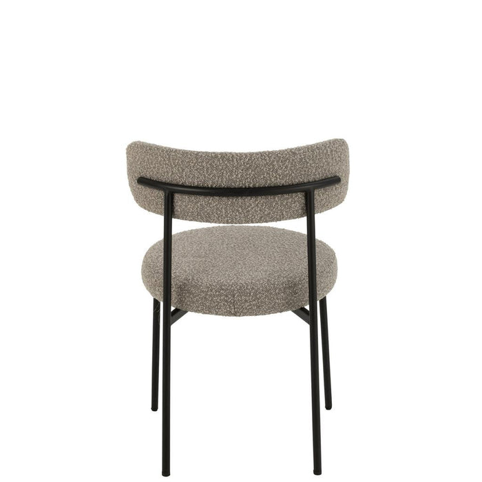J-Line Stoel Boucle multiplex/polyester grijs/zwart-Eetkamerstoelen-J-Line