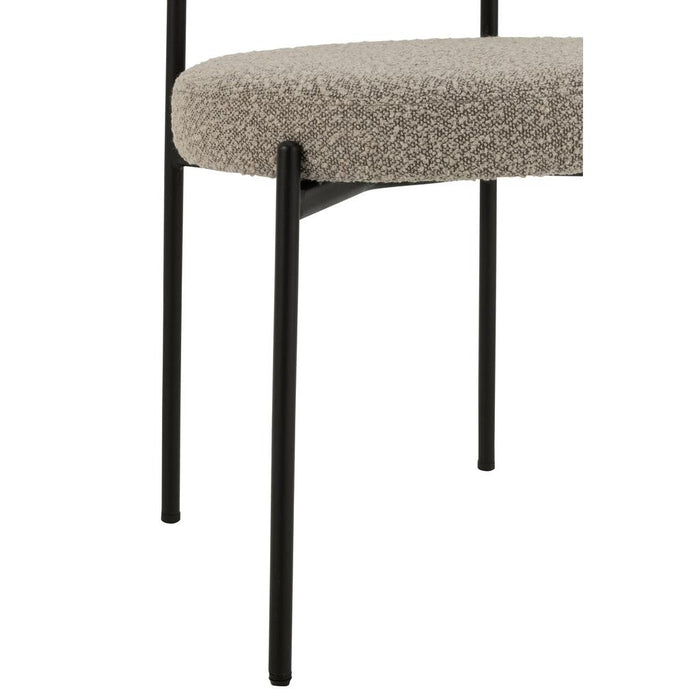 J-Line Stoel Boucle multiplex/polyester grijs/zwart-Eetkamerstoelen-J-Line