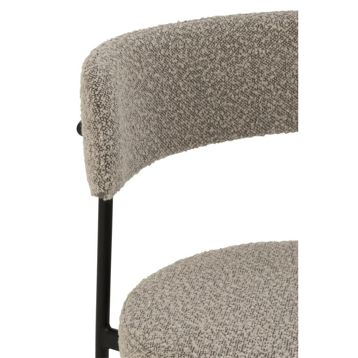 J-Line Stoel Boucle multiplex/polyester grijs/zwart-Eetkamerstoelen-J-Line
